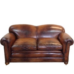 Antique Victorian Drop End Leather Sofa