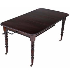 Antique Quality Victorian circa 1900 Mahogany Wind Out Extending Dining Table