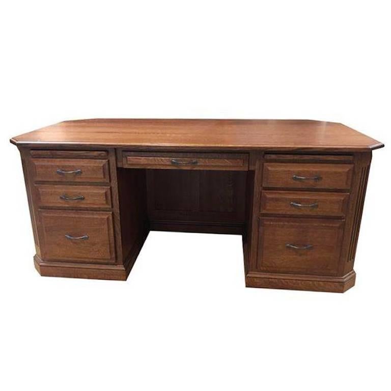  Solid Quarter Sawn Oak Executive Amish Made Desk