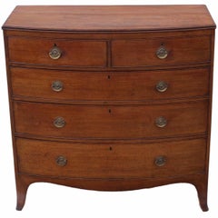 Antique Georgian Mahogany Bow Front Chest of Drawers, circa 1800