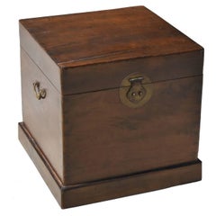 Brown Cube Chinese Trunk, Solid Wood