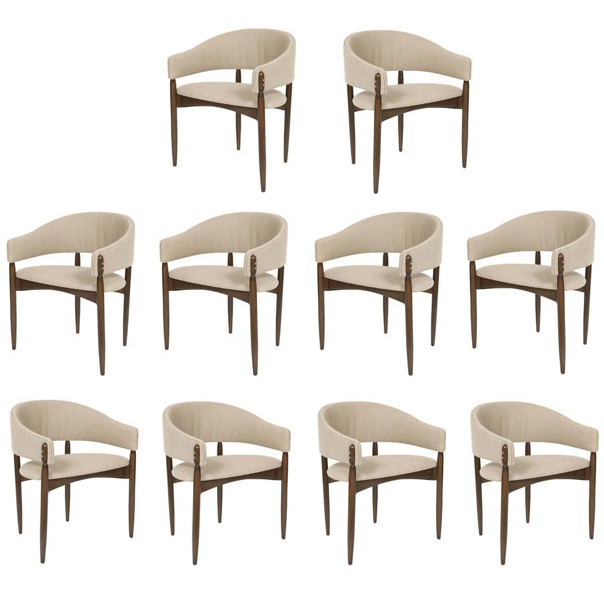Set of Ten Enroth Dining Chairs For Sale