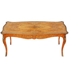 Antique French Kingwood Marquetry Coffee or Low Side Table