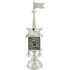 Antique Edwardian 1900s Sterling Silver Spice Tower