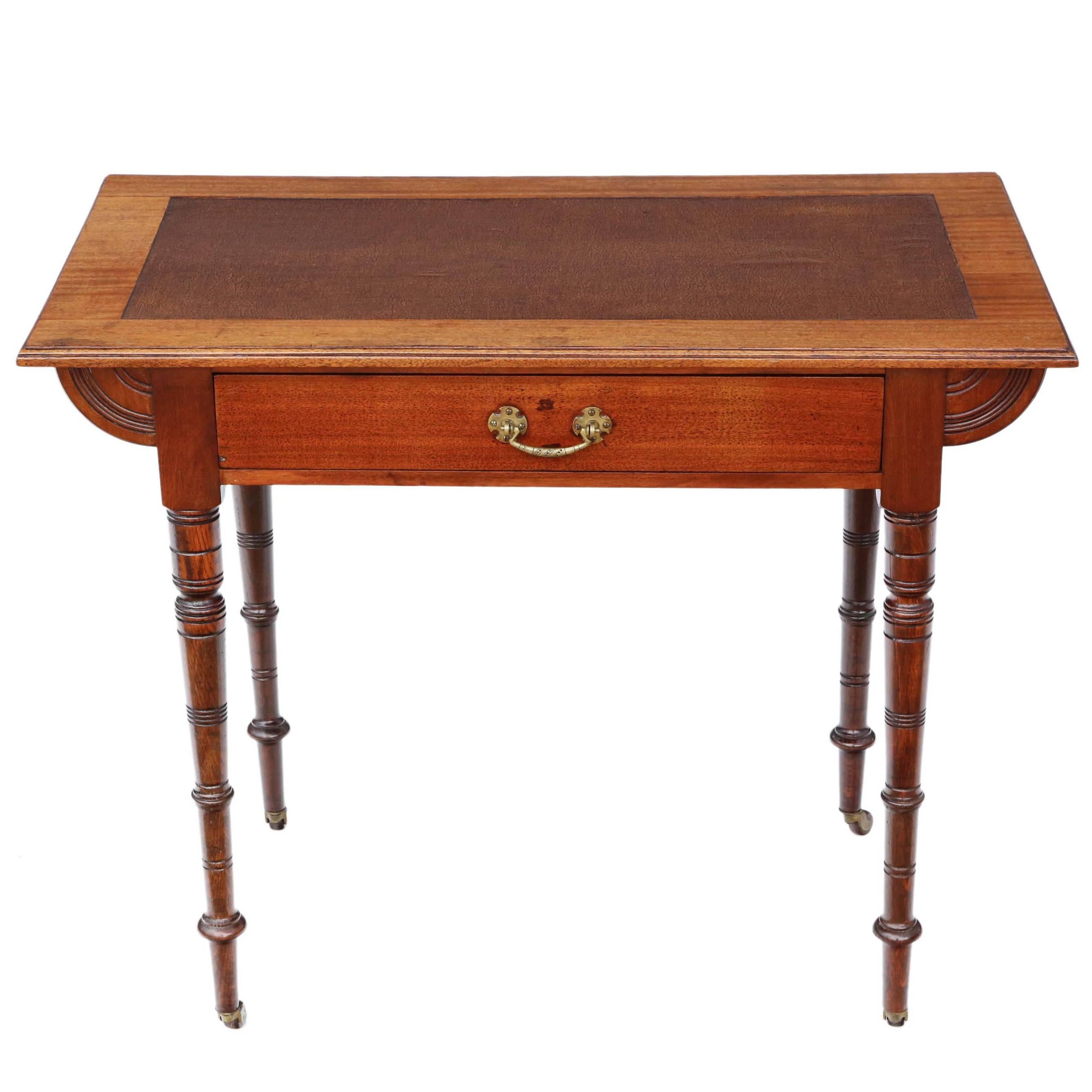 Antique Late Victorian circa 1900 Mahogany Desk or Writing Table