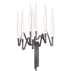 "Il Pezzo 3 Wall Sconce" Made in Italy LED wall lamp in black nickel finish