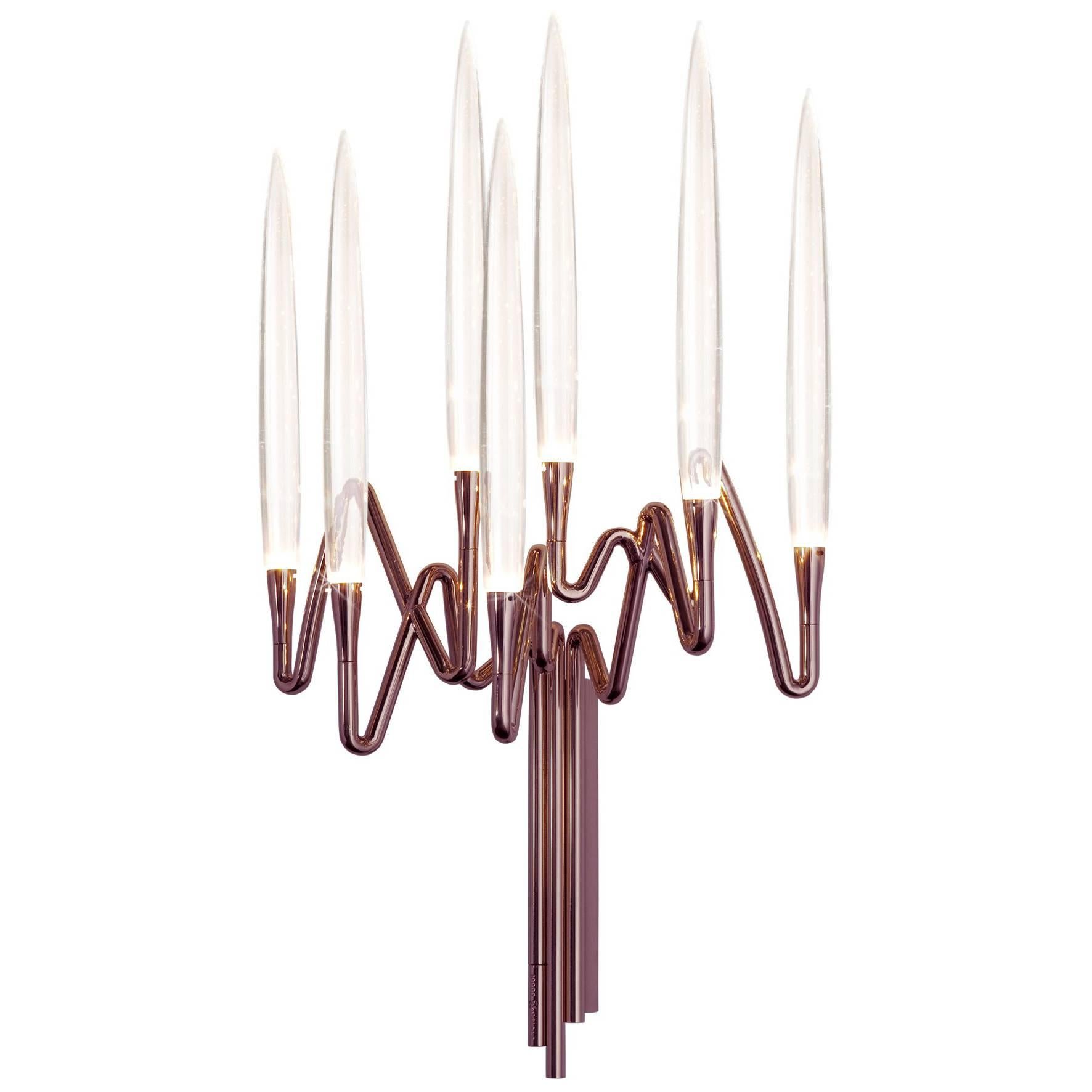 "Il Pezzo 3 Wall Sconce" rose bronze finish candelabrum wall light