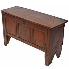 Antique Georgian 18th Century and Later Oak Coffer or Mule Chest