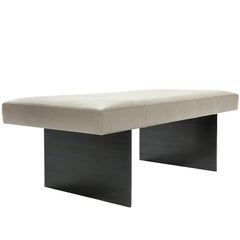 Minimal Terra Bench Mixes Leather and Steel by Aguirre Design with COL or COM