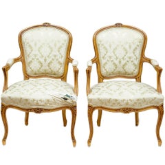 Pair of 19th Century French Fauteuil Armchairs