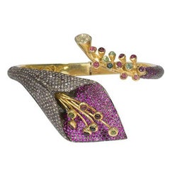 Vermeil Floral Bangle Bracelet