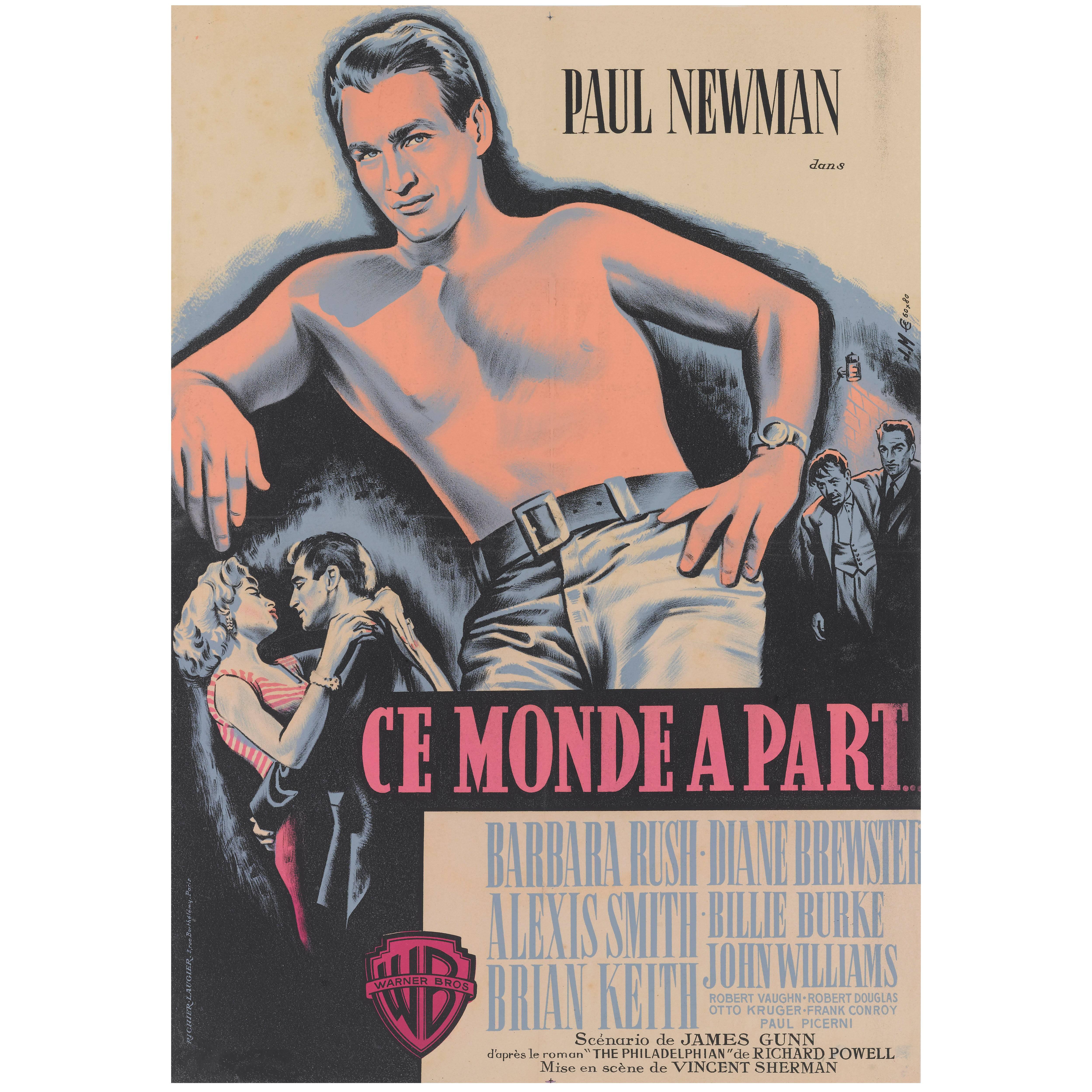 "The Young Philadelphians  / Ce Monde A Part", Original French Movie Poster