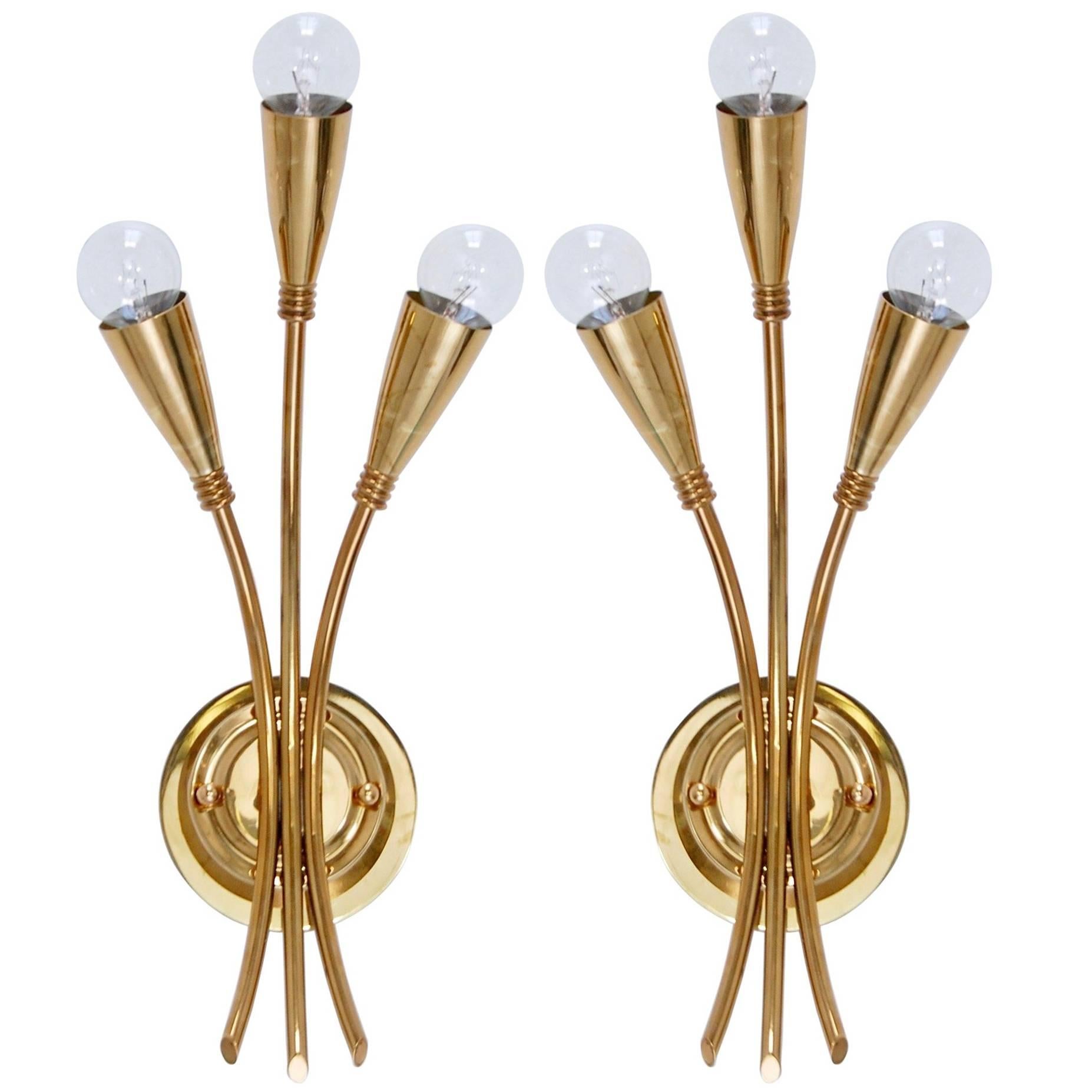Botanical Three-Arm Sconces