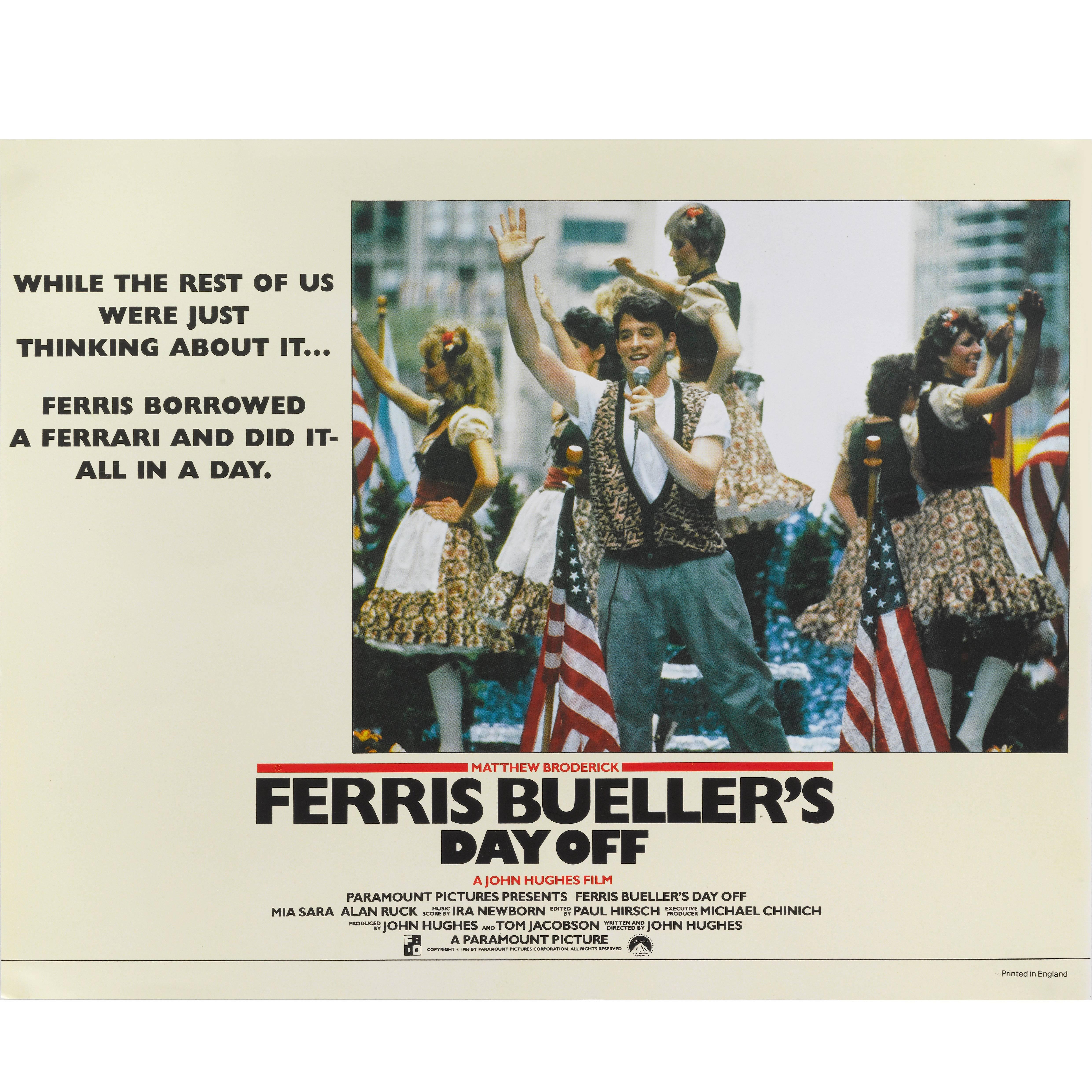 "Ferris Bueller's Day Off" Original British Lobby Card