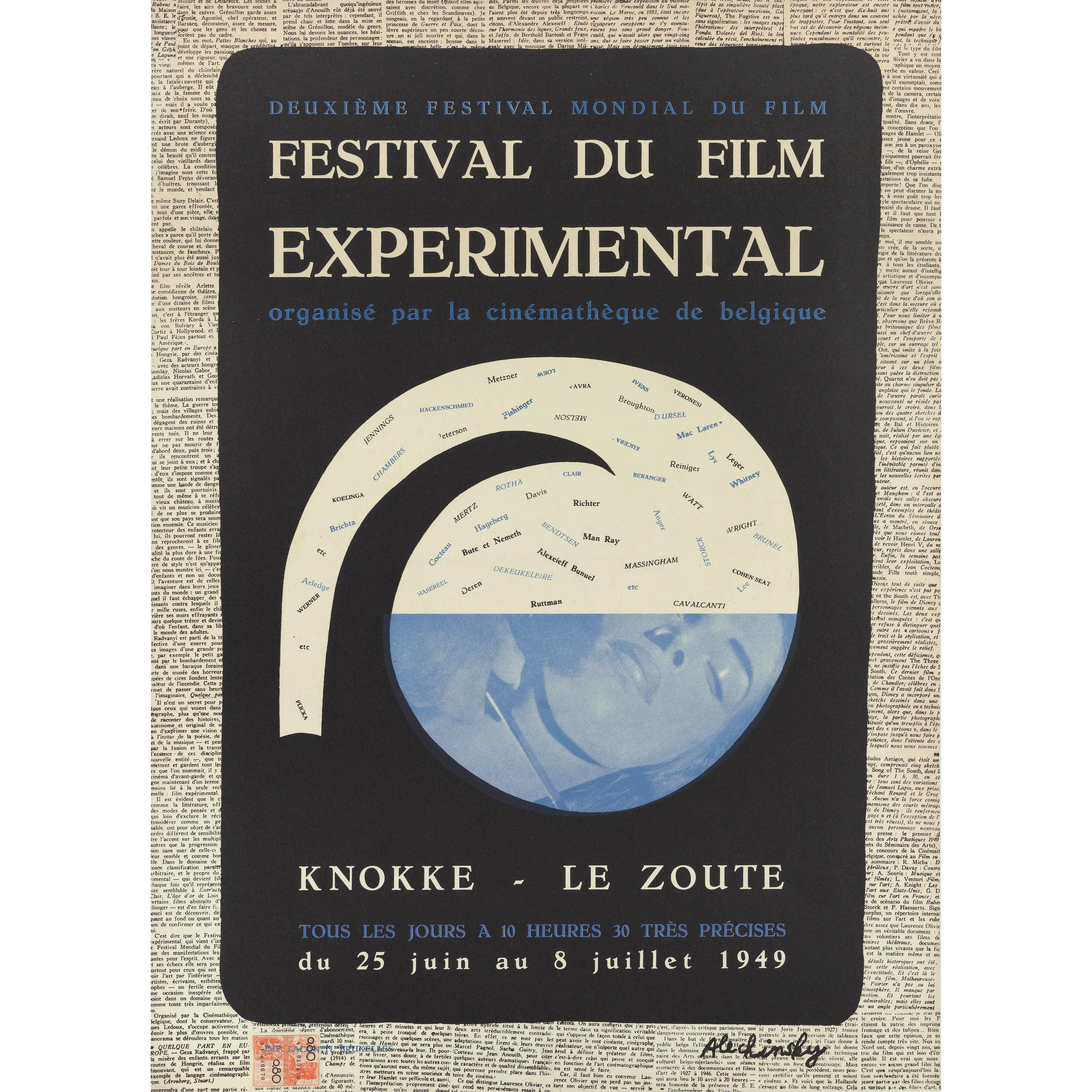 "Festival Du Film Experimental" Original Belgian Poster