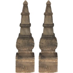 Pair of Stone Obelisks