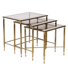 Set of Three Neoclassical Style Nesting Tables, circa 1970s