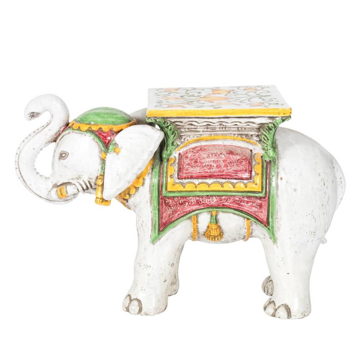 Ceramic Elephant Garden Stool For Sale