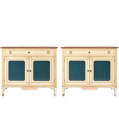 Pair of Faux Painted Console Cabinets