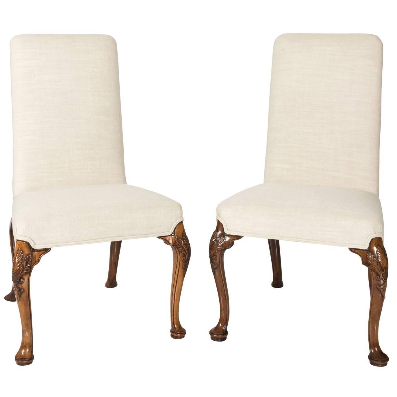 Pair of 18th Century Queen Ann Style Side Chairs