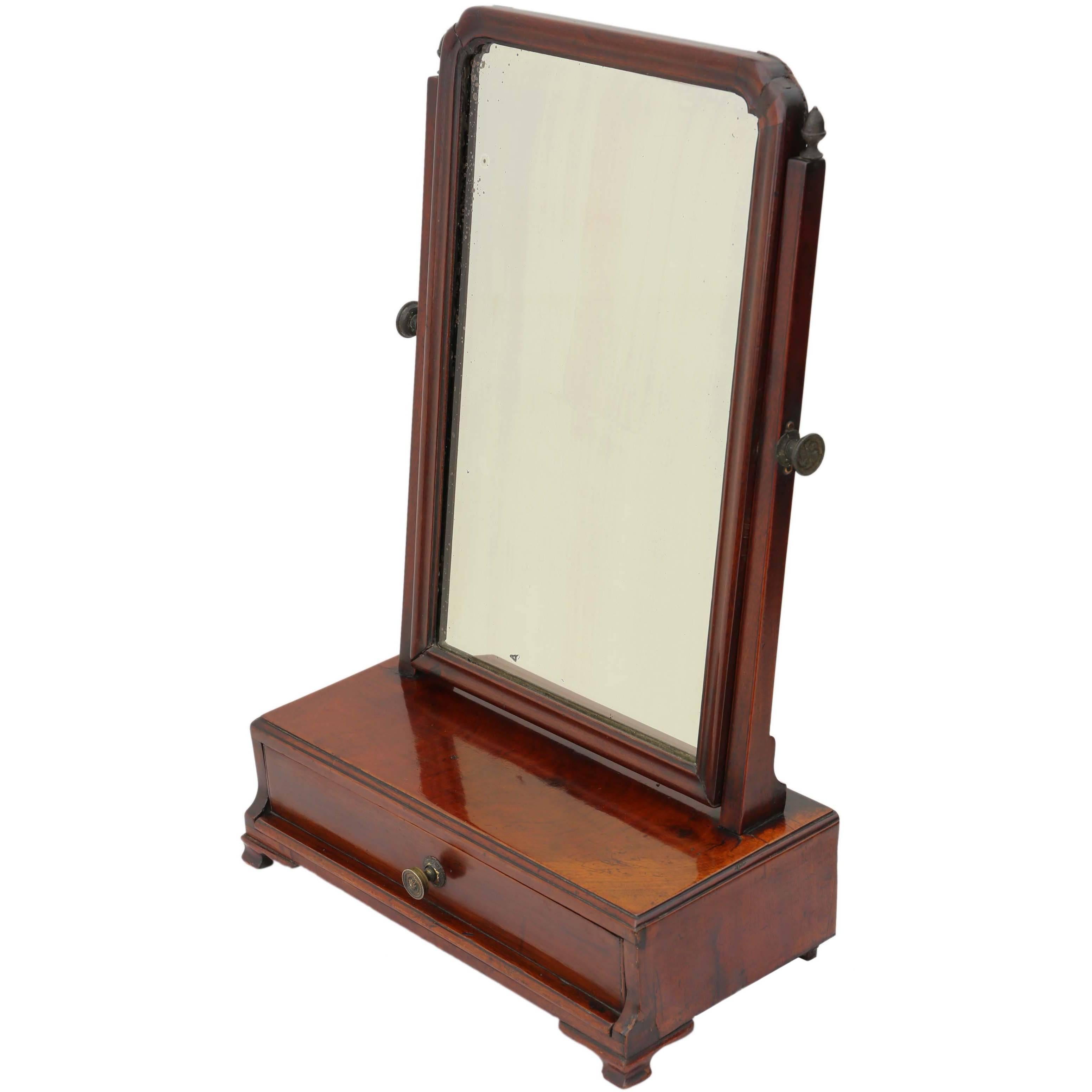 Antique Quality Georgian Mahogany Dressing Table Swing Mirror Toilet For Sale