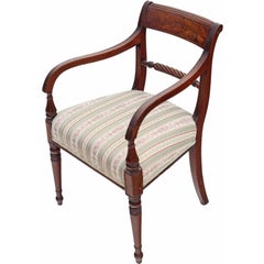 Antique Georgian Regency Mahogany Office Elbow Desk Chair Carver