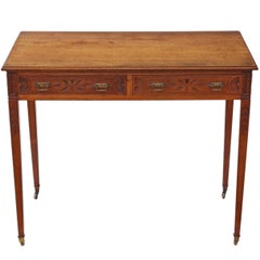 Antique Victorian circa 1890 Carved Walnut Writing Desk or Dressing Table