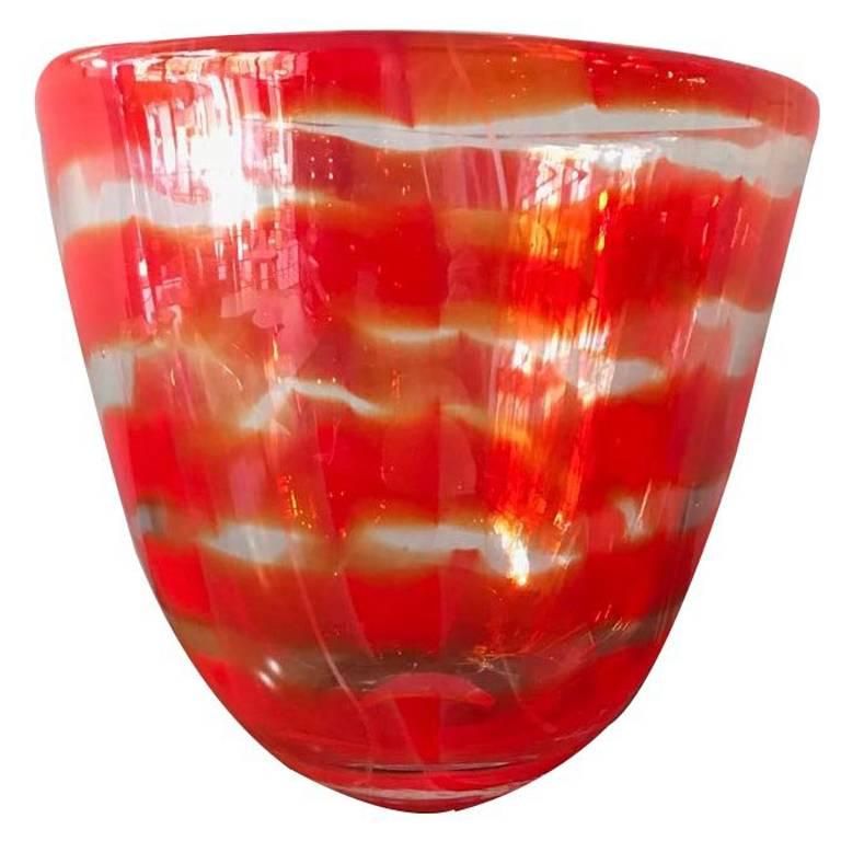 Murano Glass Amber Swirl Vase at 1stdibs