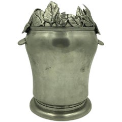 Dedalo Italian 95% Tin Wine Cooler Decorated with Bay Leafs