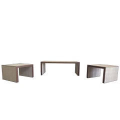 Set of Dwell Studios Nesting Coffee Table and Two Side Tables