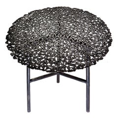 Jean Blackened Brass Lost Wax Cast Butterfly Indoor or Outdoor Side Table