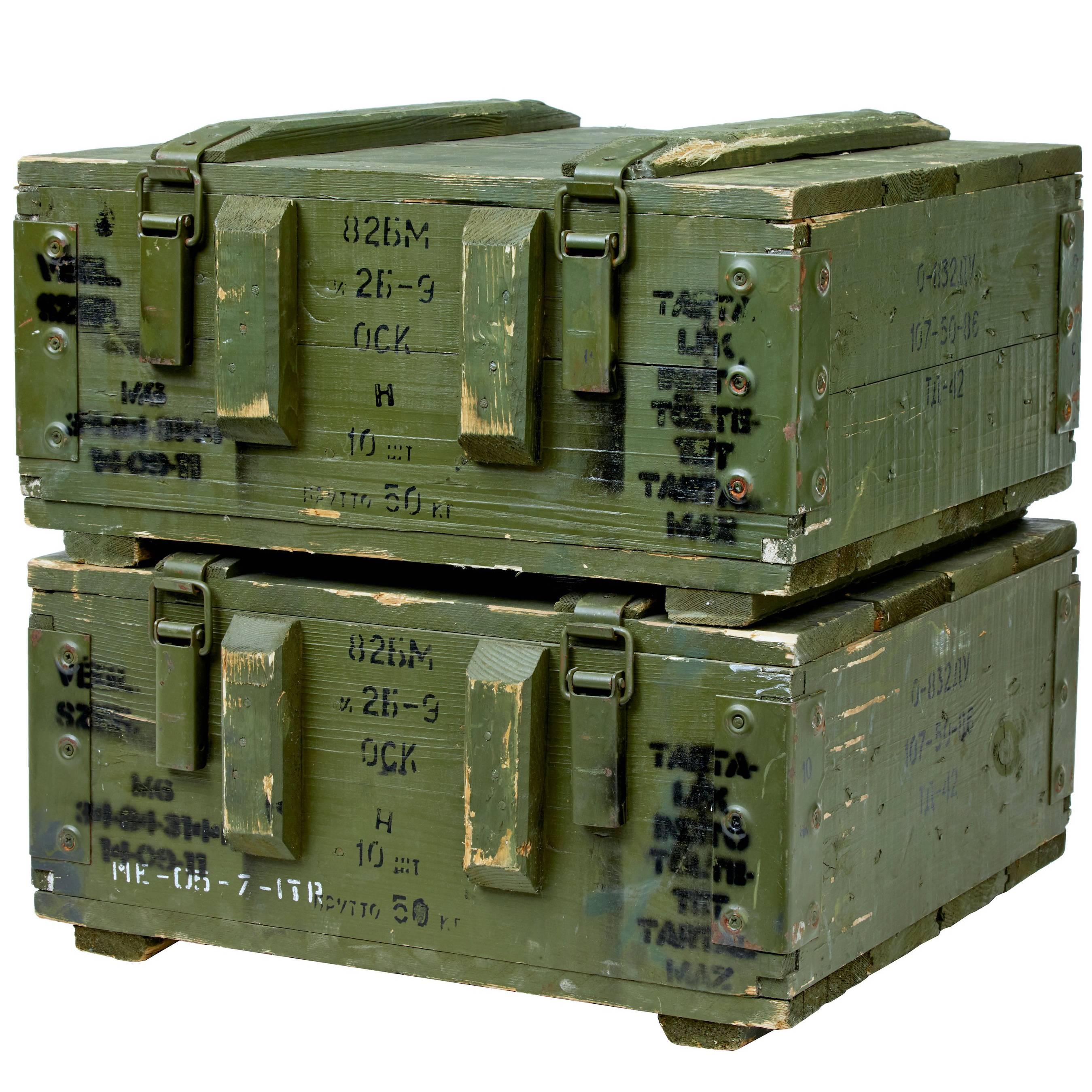 Pair of 20th Century, 1950s Pine Ammo Boxes