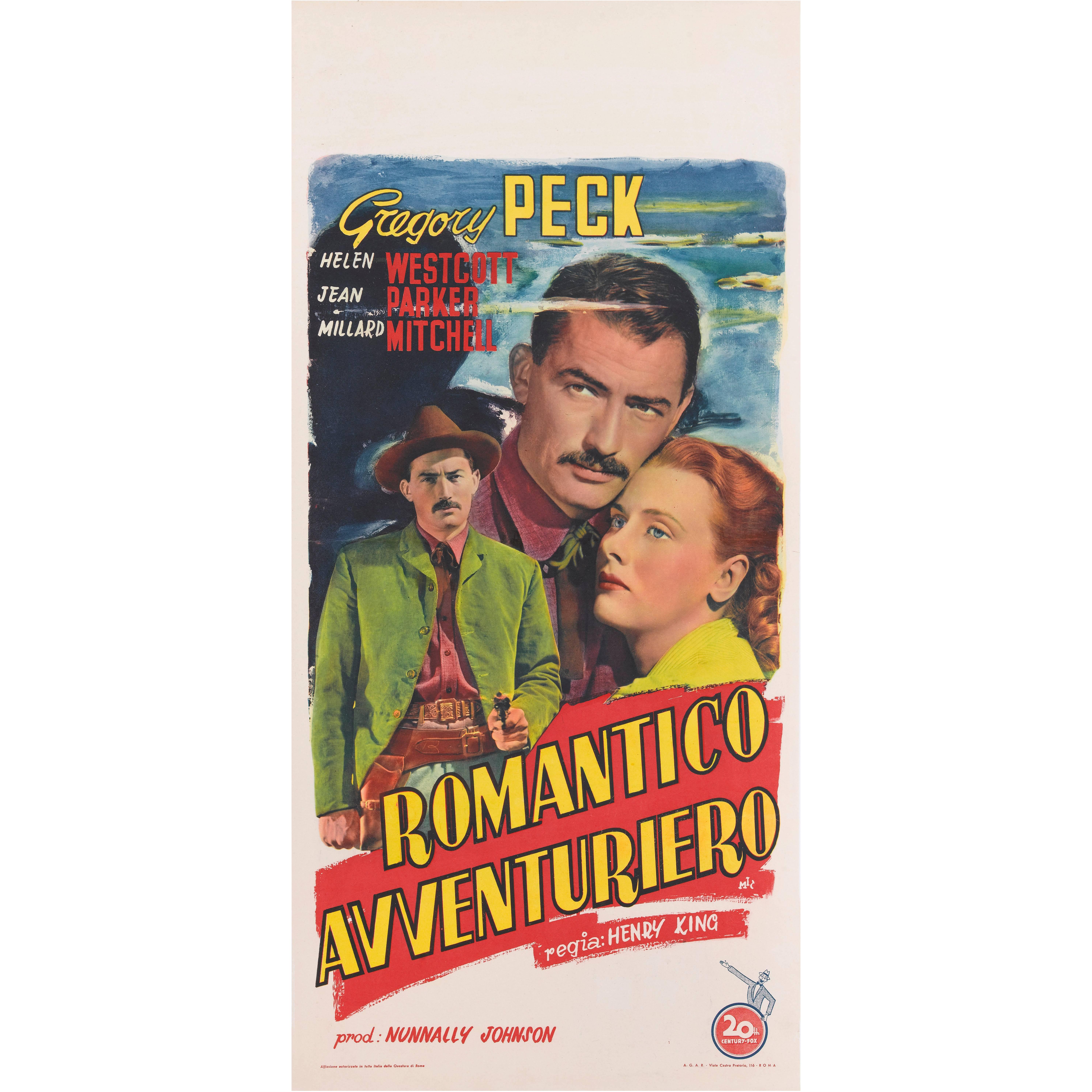 "The Gunfighter / Romantico Avventuriero" Original Italian Movie Poster