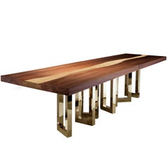 Solid Walnut "Il Pezzo 6 Long Table" Made in Italy