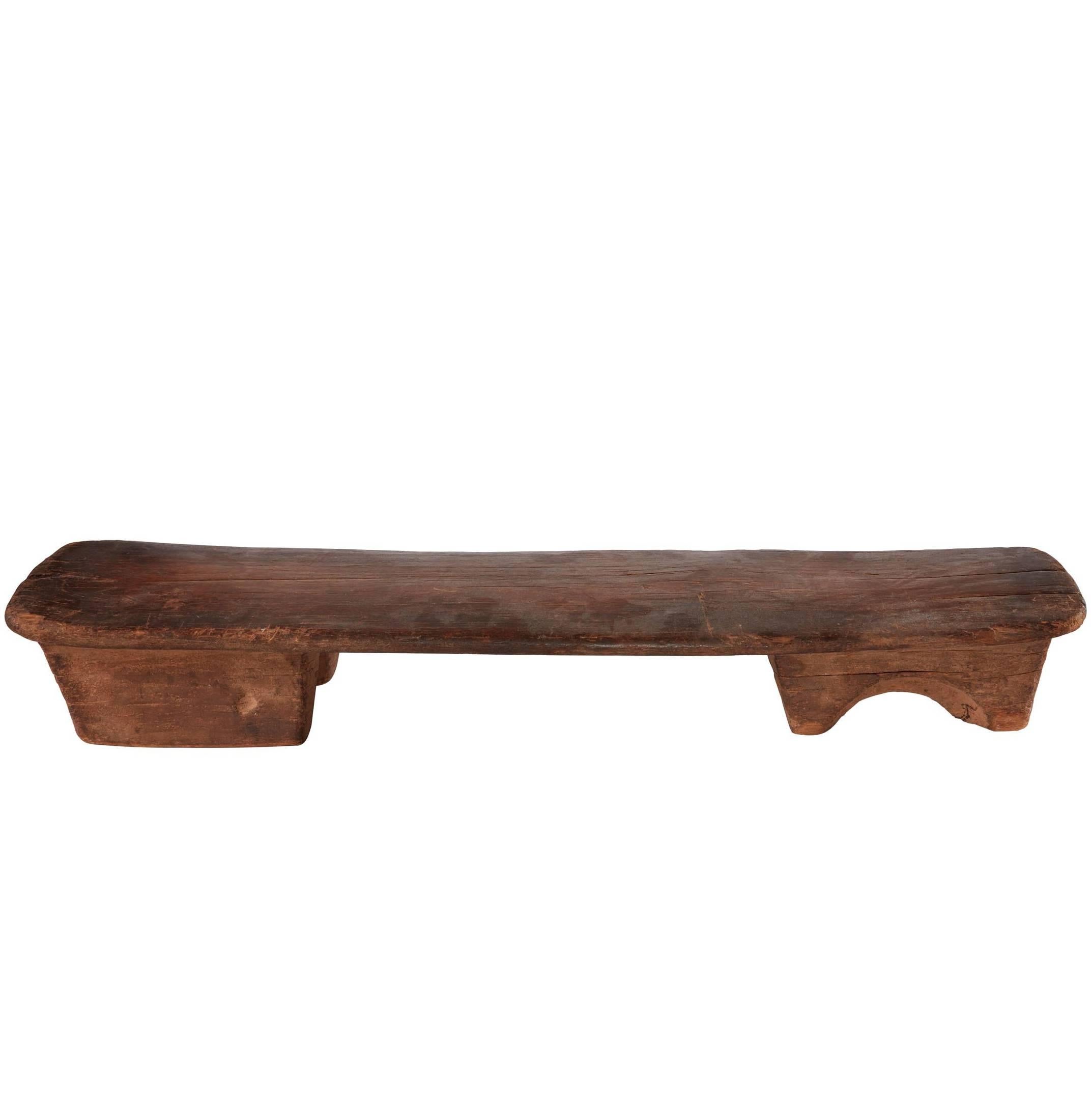 Early 20th Century Narrow Wooden African Bench/Stool from Cameroon