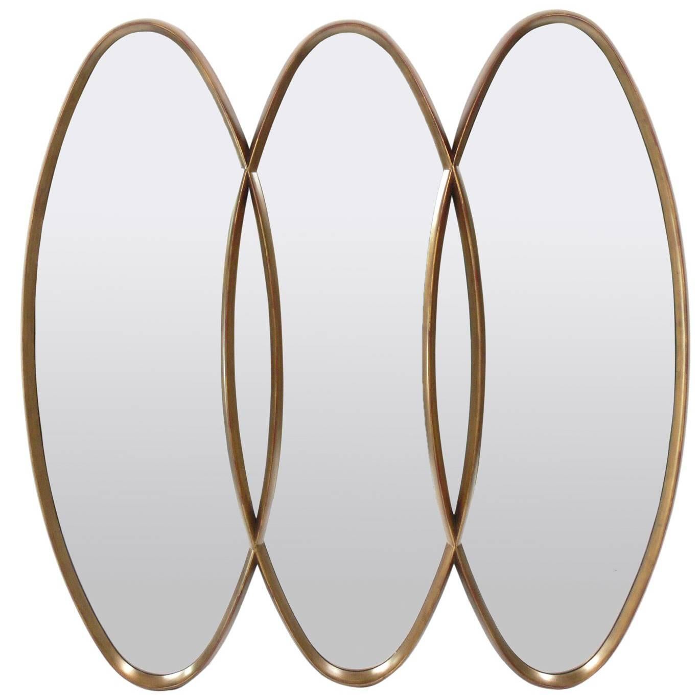 Gilt Triple Oval Mirror