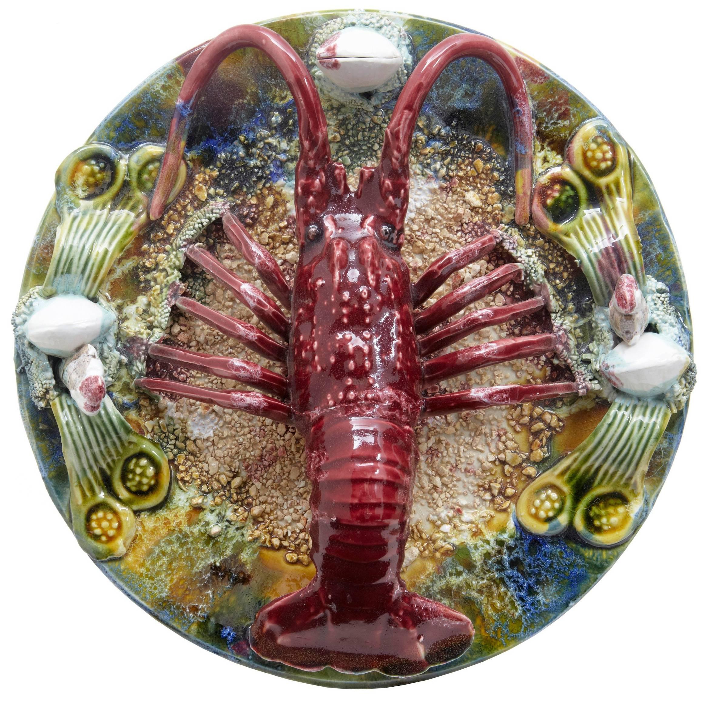 20th Century Decorative Palissy Lobster Plate