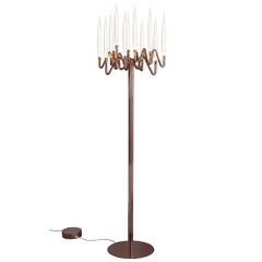 "Il Pezzo 3 Floor Lamp" bronze shadow candelabrum lamp with solid crystals