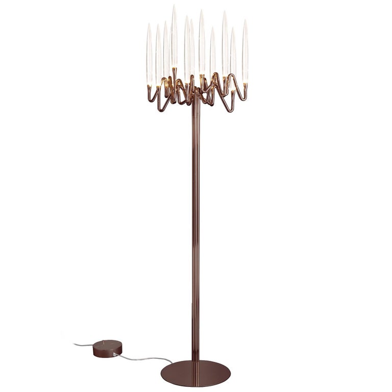 Il Pezzo 3 Floor Lamp Solid Crystal Candles And Led Technology For Il Pezzo 3 Floor Lamp Bronze Shadow Candelabrum With Solid Crystals
