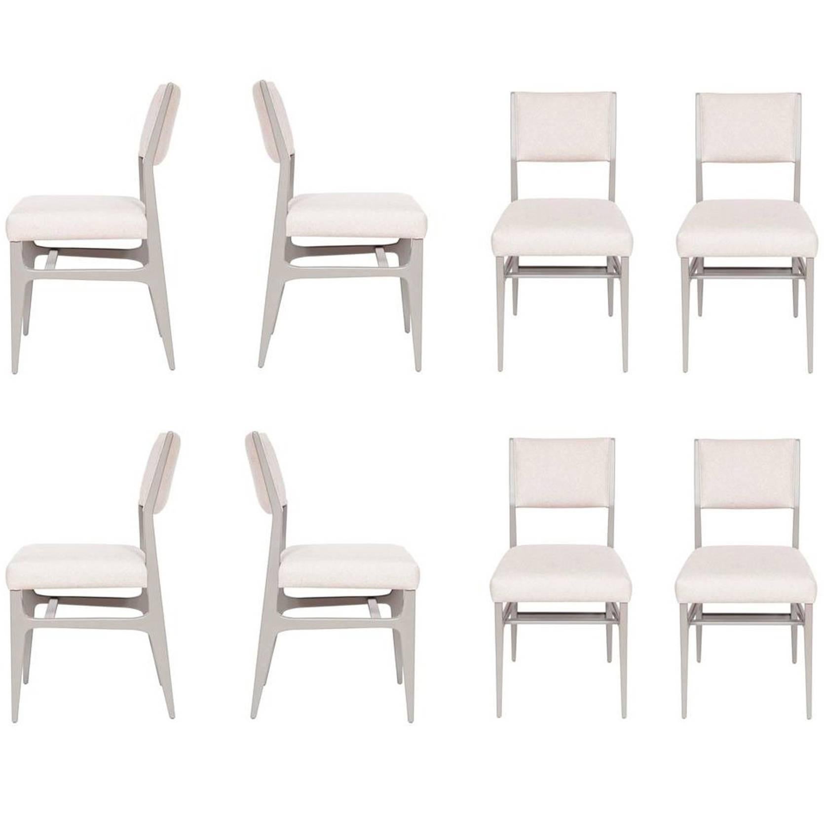 Set of Eight Maze Lacquered Dining Chairs For Sale