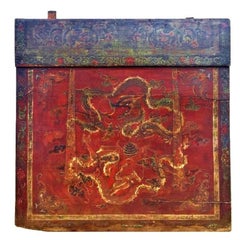 Painted Mongolian Plaque with Dragons
