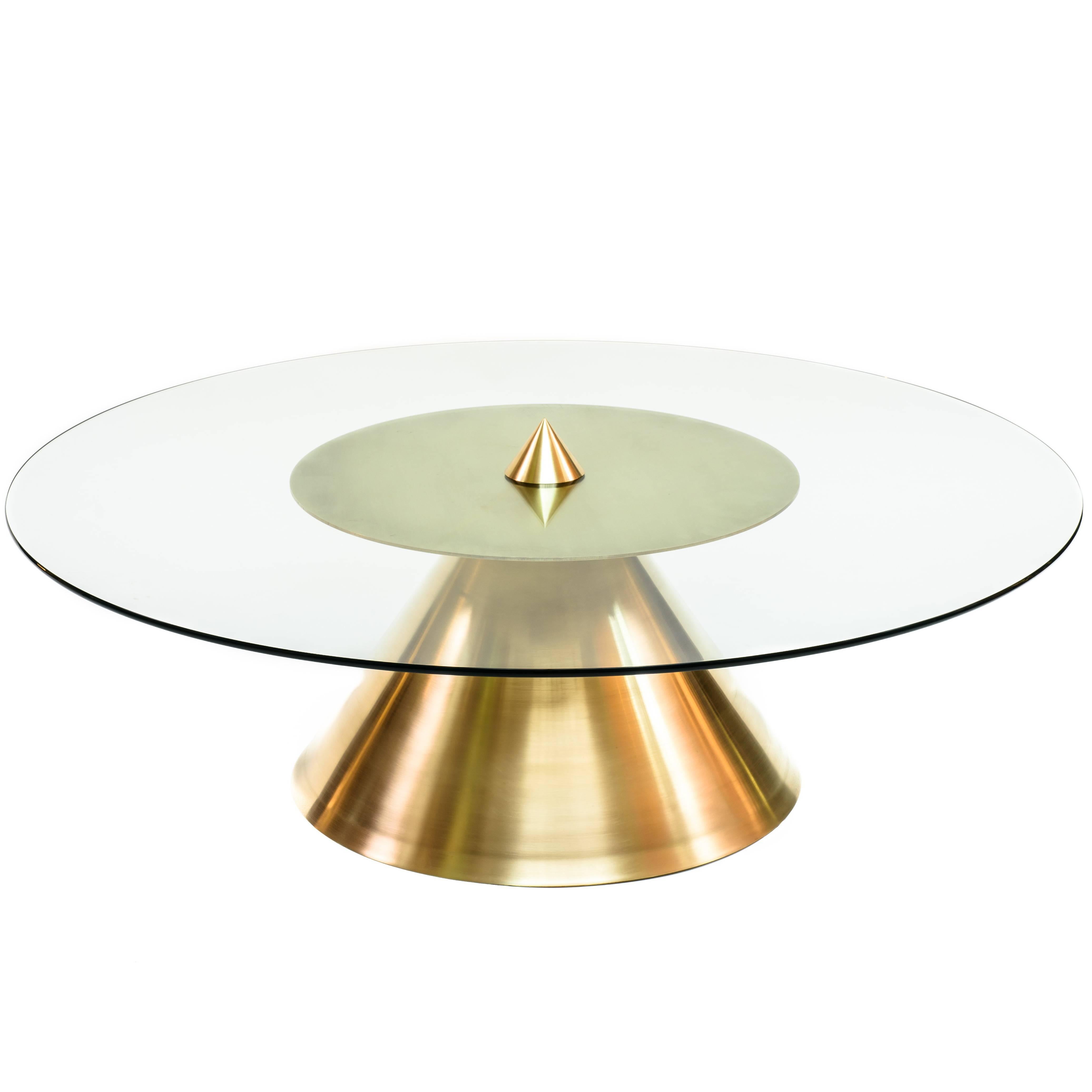 Halo Coffee Table in Brass-Plated Steel  For Sale