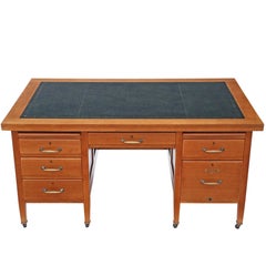 Antique Quality Large Oak Twin Pedestal Desk