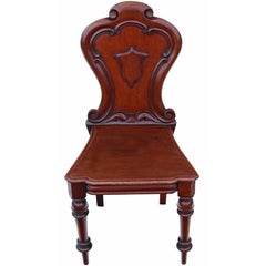 Antique Victorian Carved Mahogany Hall Chair, circa 1870