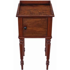 Antique Mahogany Bedside Table Cupboard Cabinet