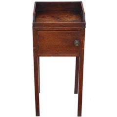Antique Georgian Mahogany Tray Top Bedside Pot Cupboard Table Cabinet