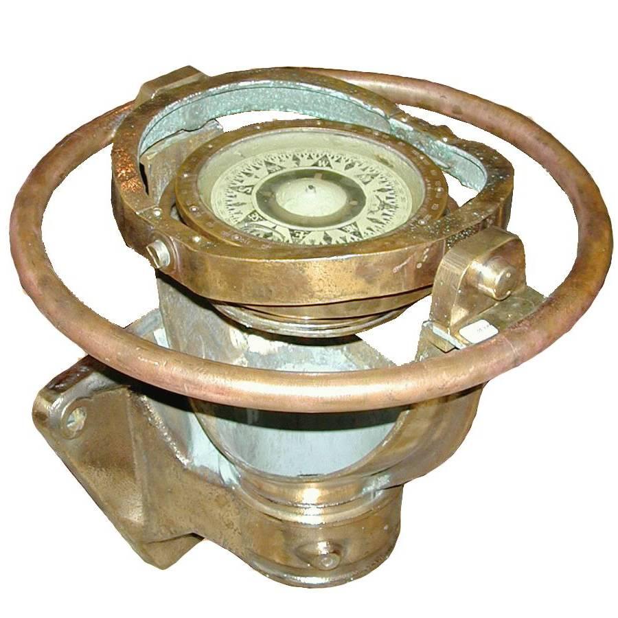 Ship Compass on Brass Stand For Sale