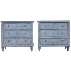 Pair of 19th Century Painted Swedish Chest of Drawers