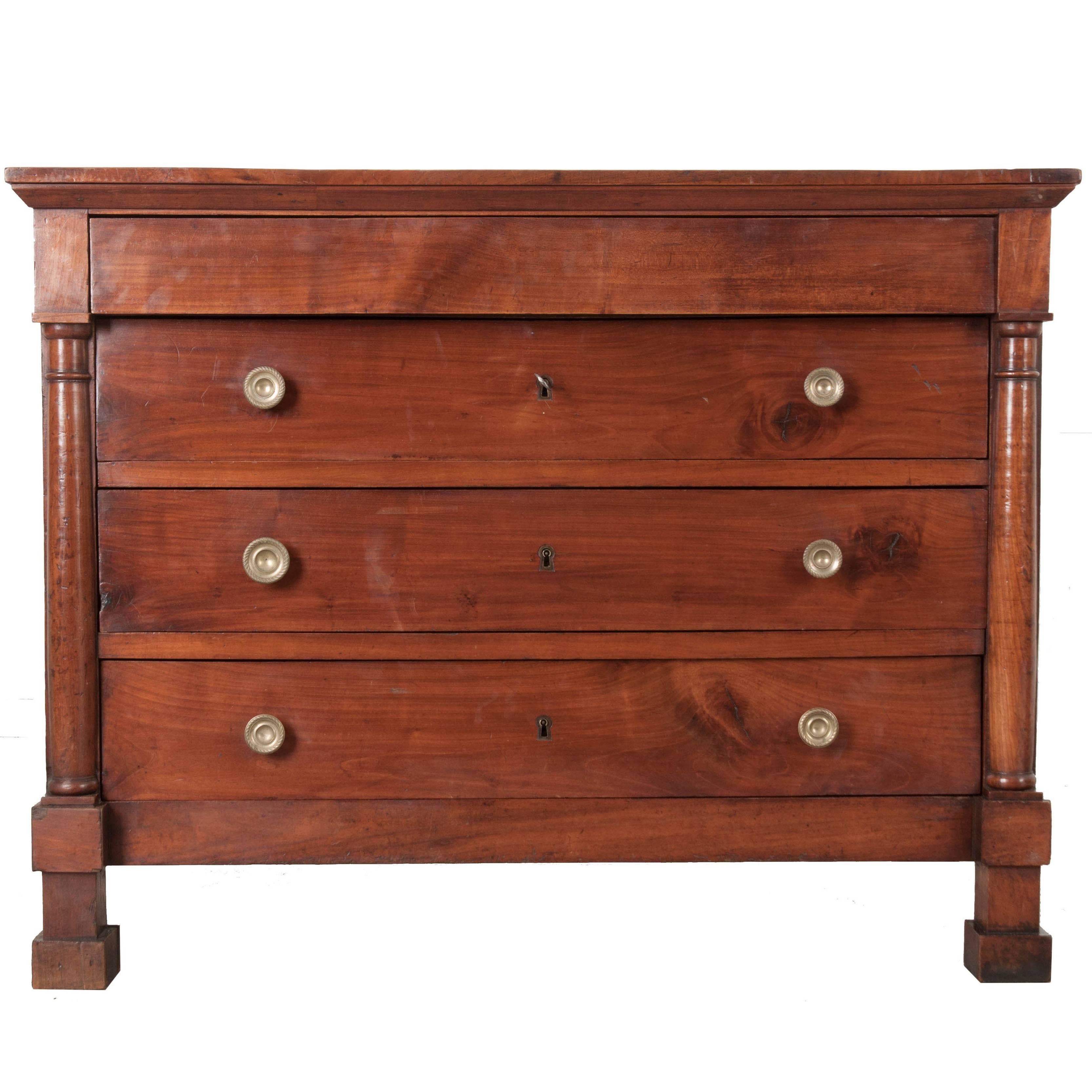 French 19th Century Walnut Empire Commode