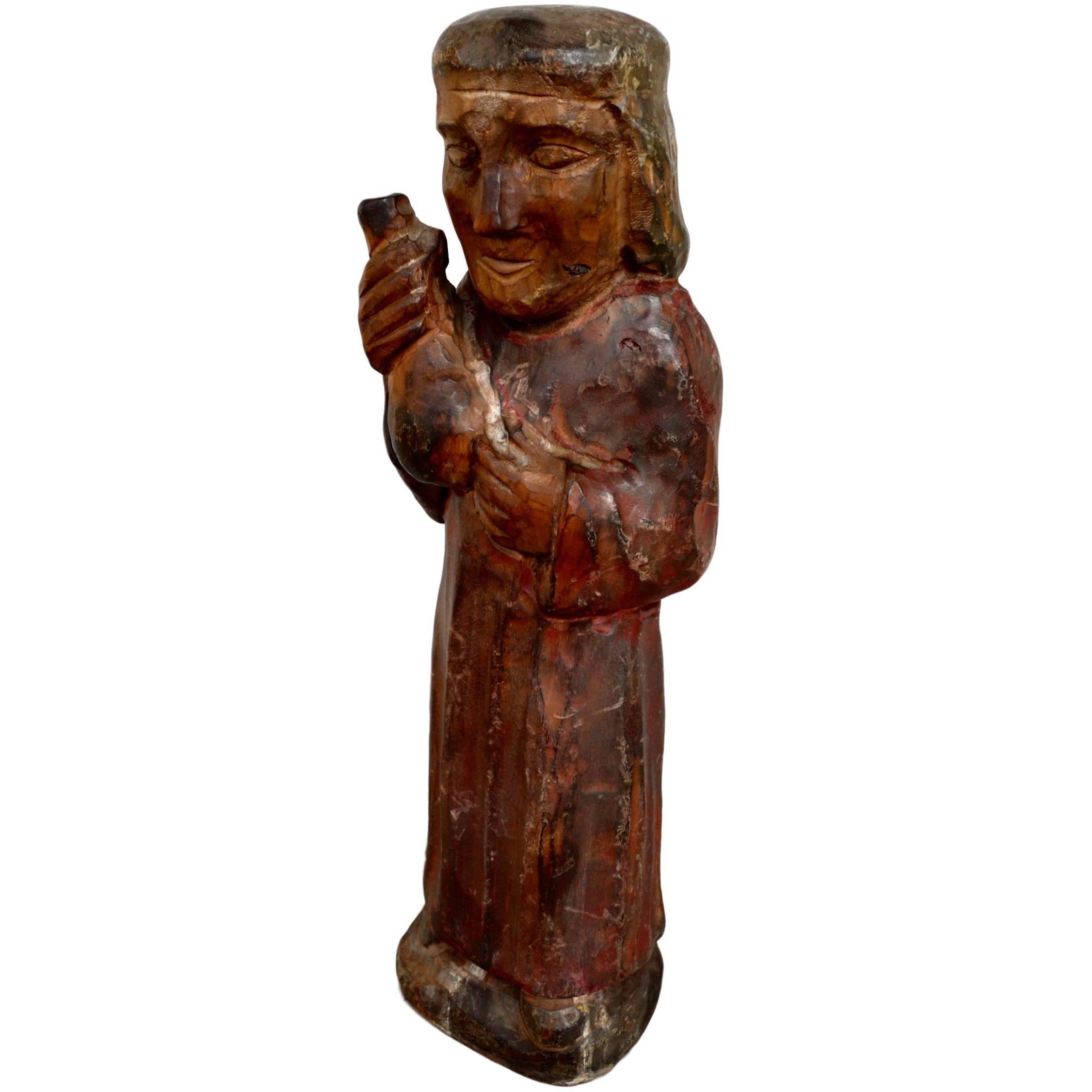 Santo de madera pintado a mano